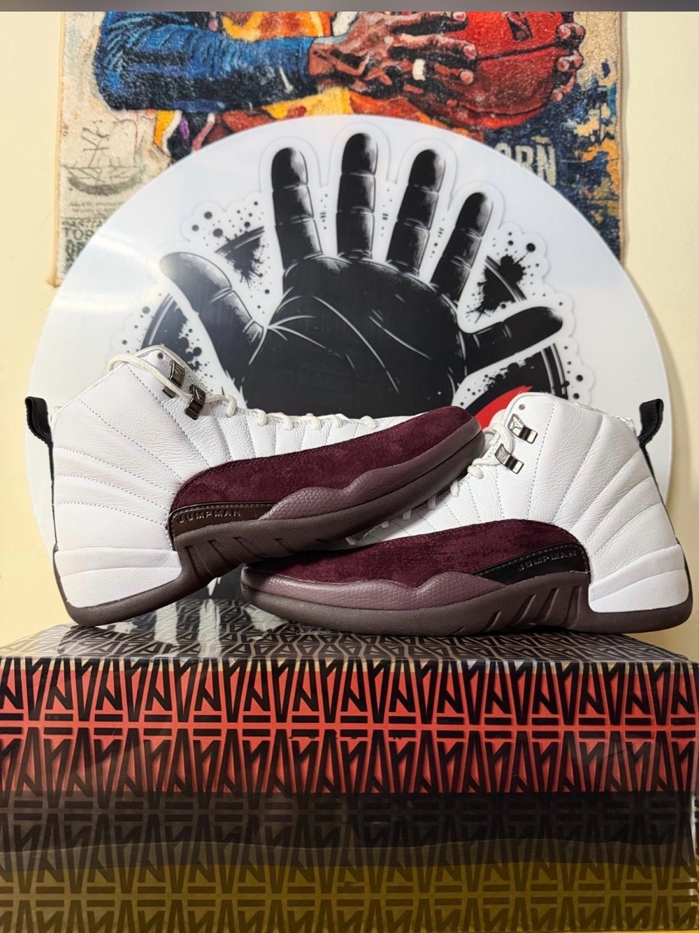 Jordan 12 retro A Ma Maniere  White and Burgundy